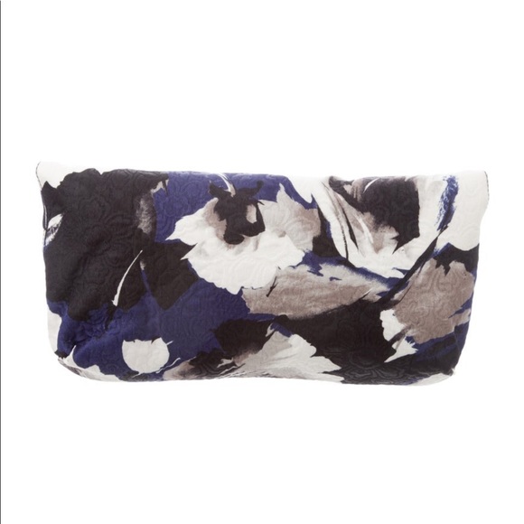 LANVIN Cobalt/Grey/Black/Ivory Printed Jacquard “Happy” Antique Hardware Clutch - Picture 4 of 8
